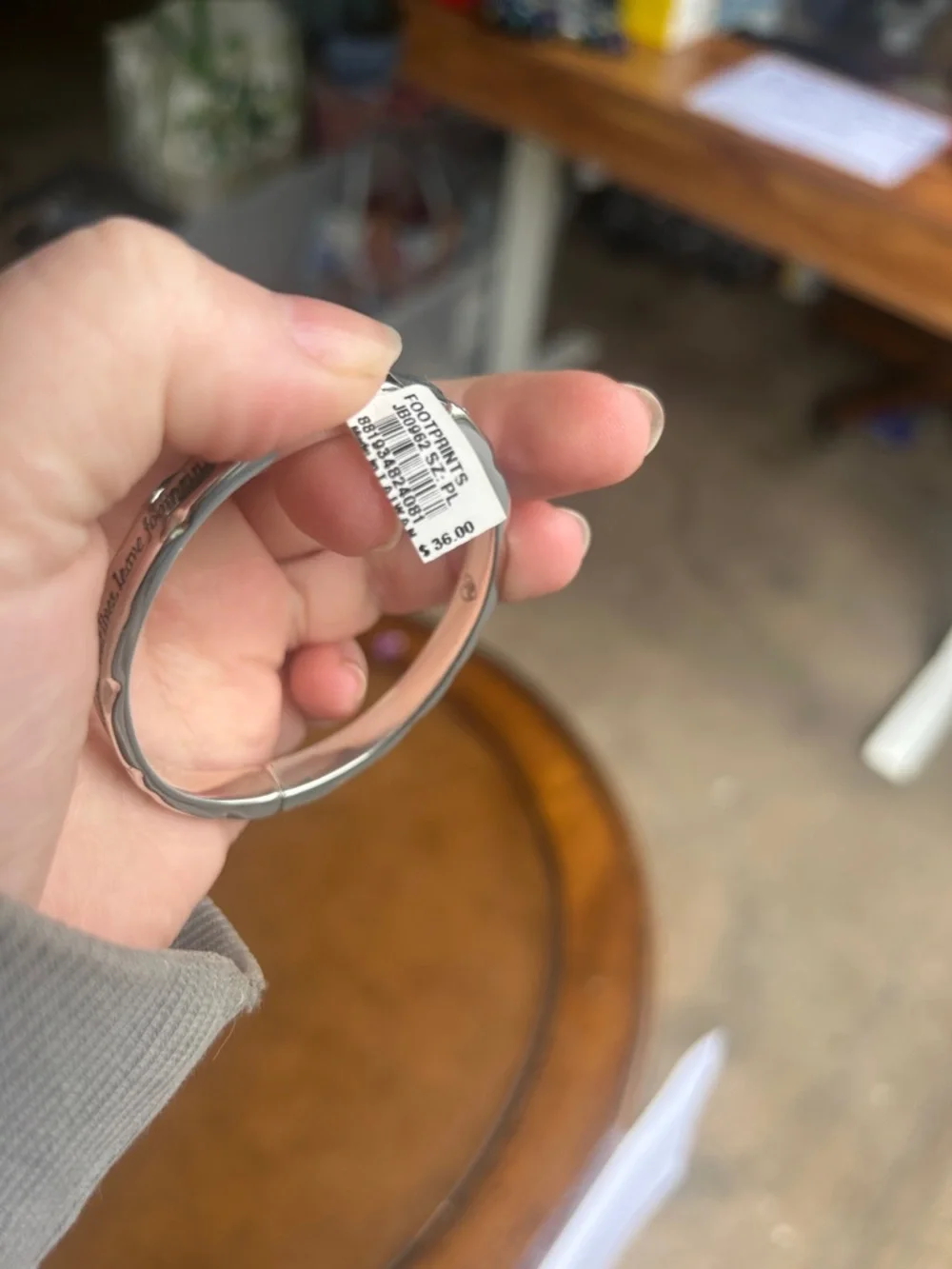 Brighton Silver Tone Inspirational Engraved Bangle Bracelet - Picture 3 of 3